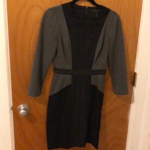 BCBG black and grey fitted dress